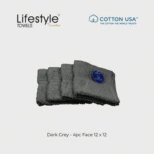 Load image into Gallery viewer, USA COTTON TOWEL  4pc. Face Towel 12&#39;x12&#39; Lifestyle by Canadian 1111
