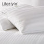 Lifestyle Hotel Whites 250-300TC 100% Combed Cotton Sheet Set 1-cm Stripes Lifestyle by Canadian