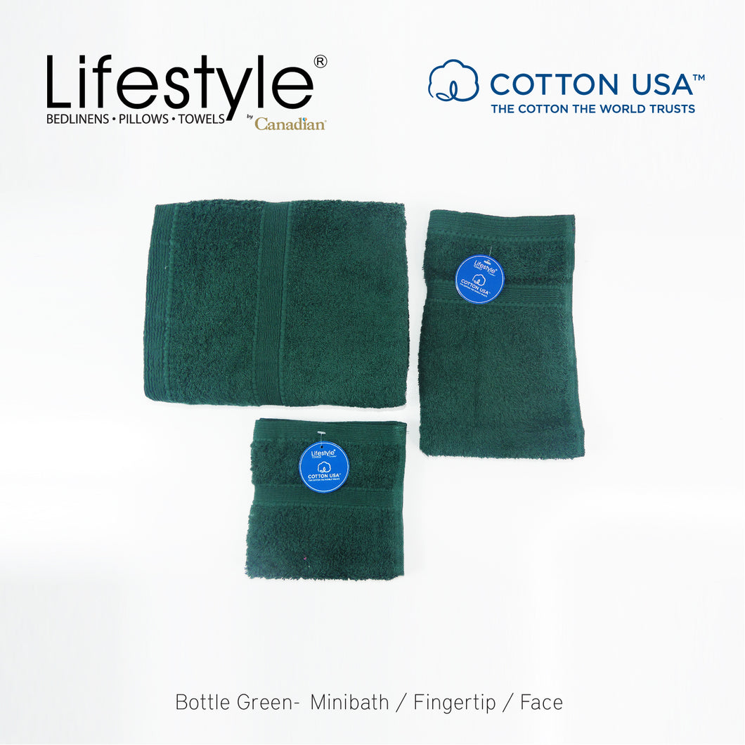 Lifestyle by Canadian 1111 USA Mini Bath Set (1pc Mini bath, 1pc fingertip,1pc face Towel)