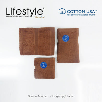 USA COTTON TOWEL Mini Bath Set 22X44inch (1pc Mini bath, 1pc fingertip,1pc face Towel)  #1111 Lifestyle by Canadian