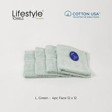 Load image into Gallery viewer, USA COTTON TOWEL  4pc. Face Towel 12&#39;x12&#39; Lifestyle by Canadian 1111
