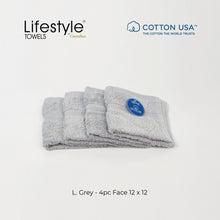 Load image into Gallery viewer, USA COTTON TOWEL  4pc. Face Towel 12&#39;x12&#39; Lifestyle by Canadian 1111
