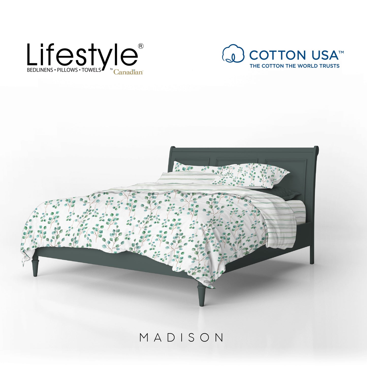 LifestylebyCanadian T300 USA Cotton Pillowcase Lifestyle by Canadian