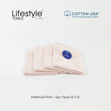 Load image into Gallery viewer, USA COTTON TOWEL  4pc. Face Towel 12&#39;x12&#39; Lifestyle by Canadian 1111
