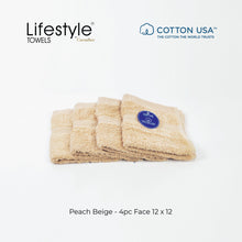 Load image into Gallery viewer, USA COTTON TOWEL  4pc. Face Towel 12&#39;x12&#39; Lifestyle by Canadian 1111
