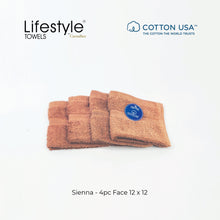 Load image into Gallery viewer, USA COTTON TOWEL  4pc. Face Towel 12&#39;x12&#39; Lifestyle by Canadian 1111
