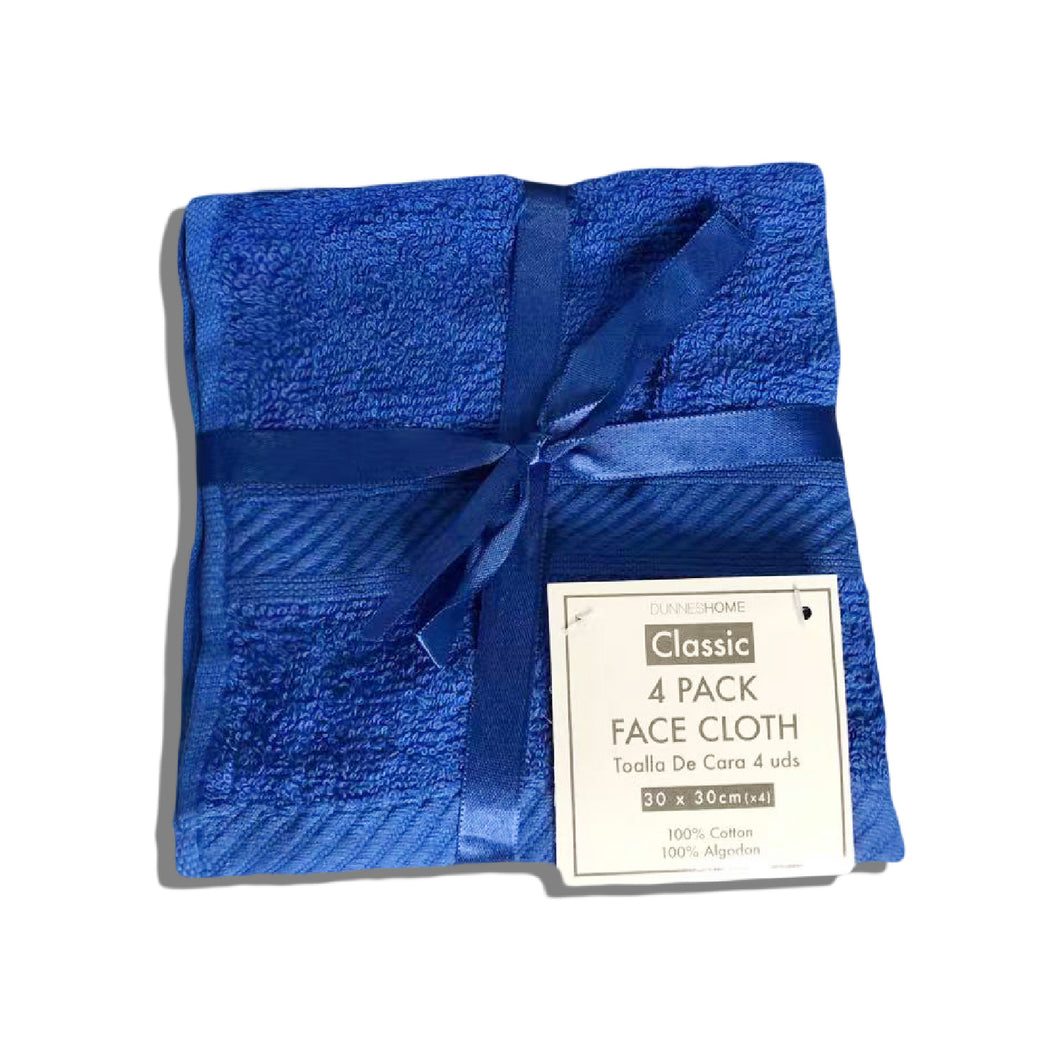 Pack of 4 |  Royal Blue Face Towels