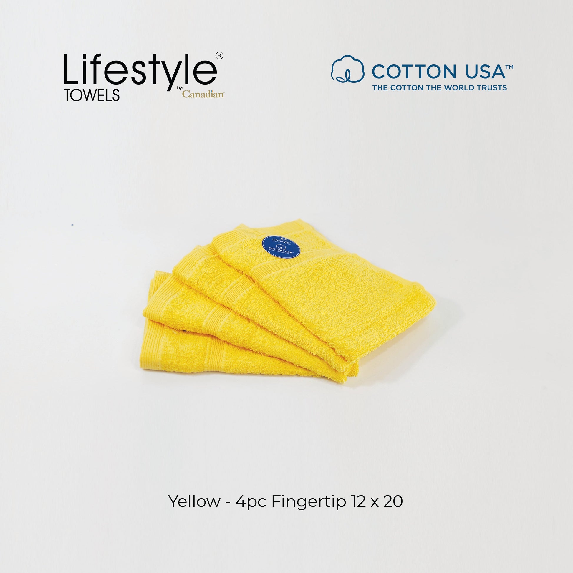 USA Cotton Towel 4pc. Fingertip 12x20' (1111) Lifestyle by Canadian