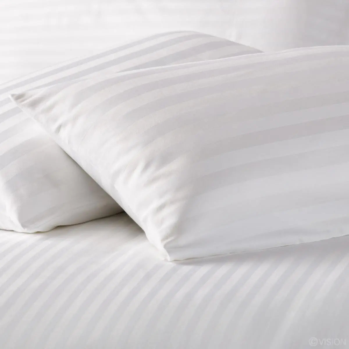 Lifestyle Hotel Whites 1-inch Stripes Sheet Set Lifestyle by Canadian